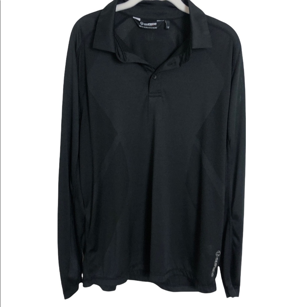 Sunice Performance Black Polo Long Sleeve